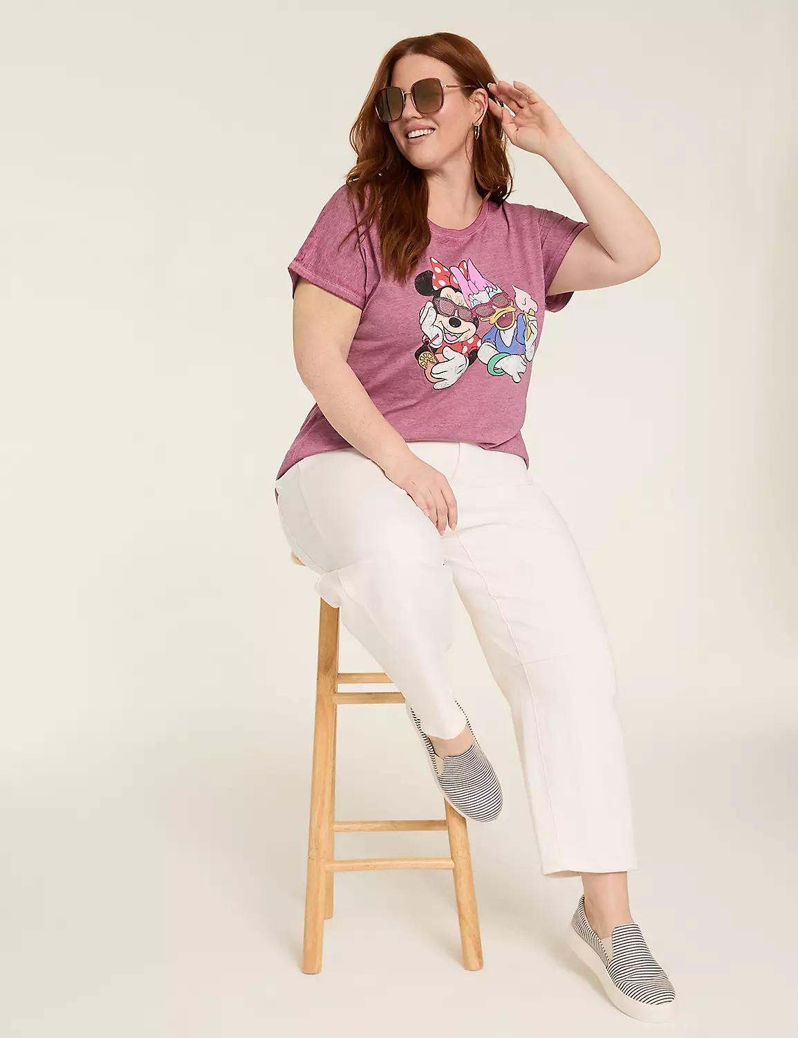 Rhinestone Minnie & Daisy Scoop-Neck Graphic Tee Product Image