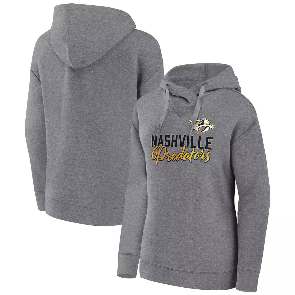 Women's Fanatics Branded Heather Gray Washington Capitals Script Favorite Pullover Hoodie,  Product Image
