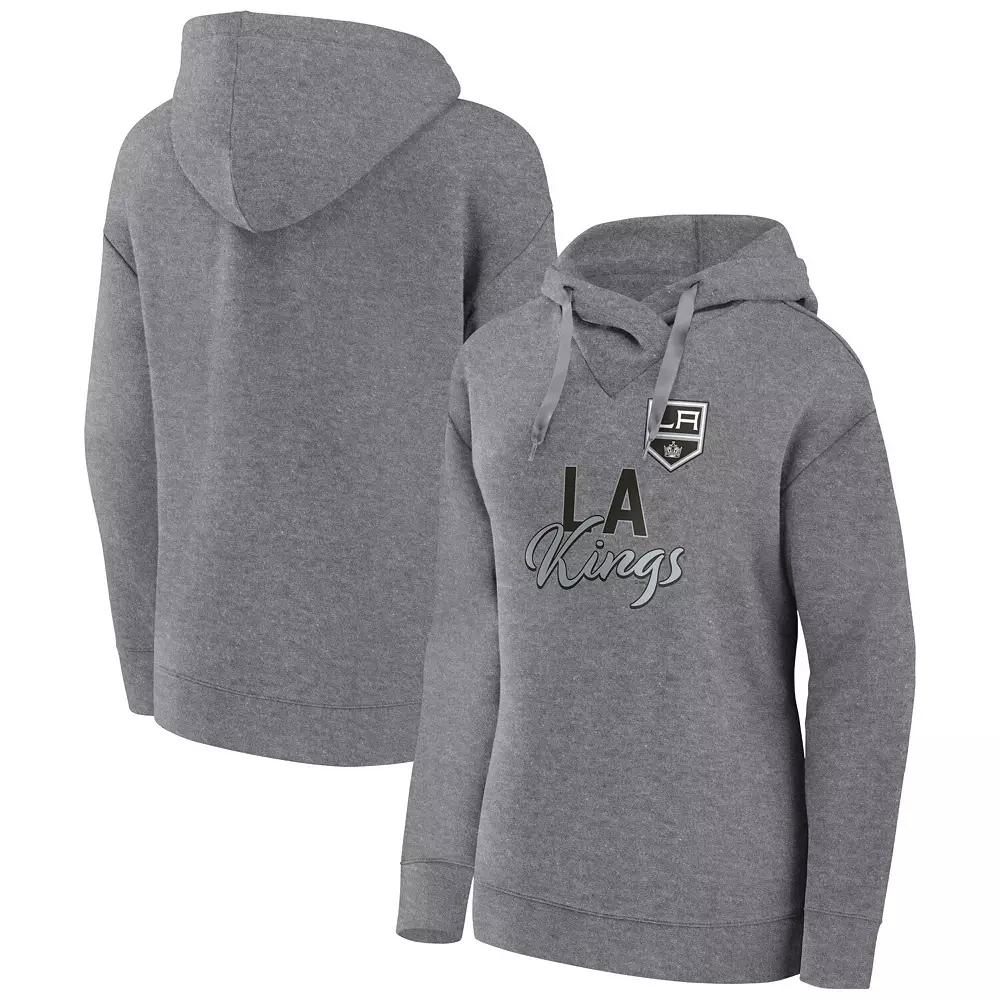 Women's Fanatics Branded Heather Gray Washington Capitals Script Favorite Pullover Hoodie,  Product Image