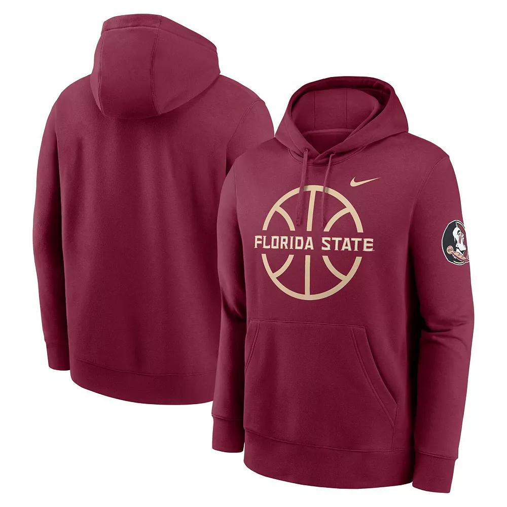 Men's Nike Garnet Florida State Seminoles Basketball Icon Club Fleece Pullover Hoodie,  Product Image