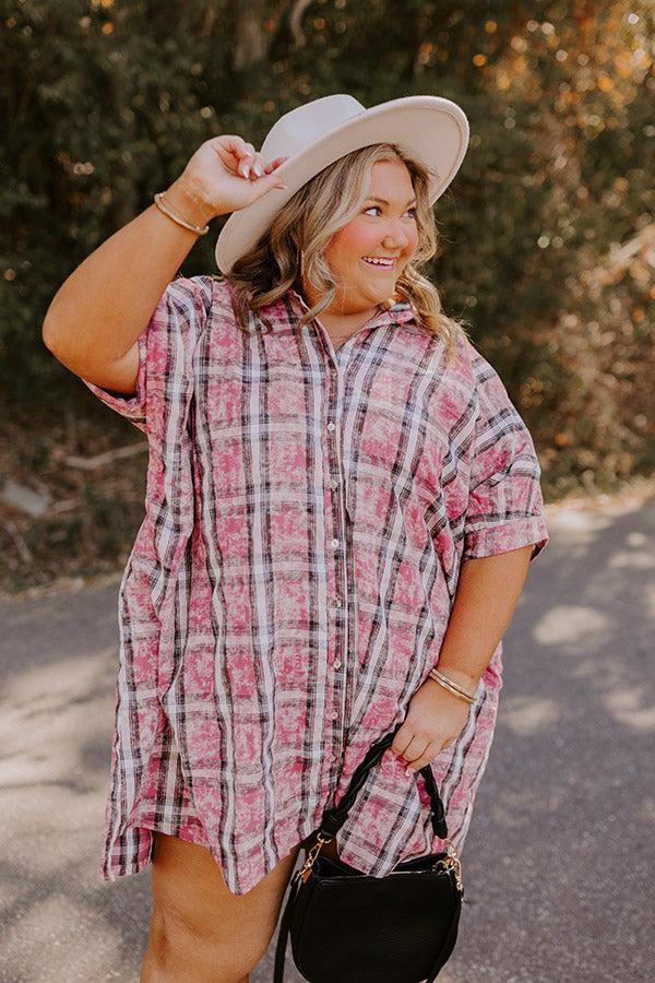 Pumpkin Patch Dreaming Plaid Mini Dress Curves Product Image