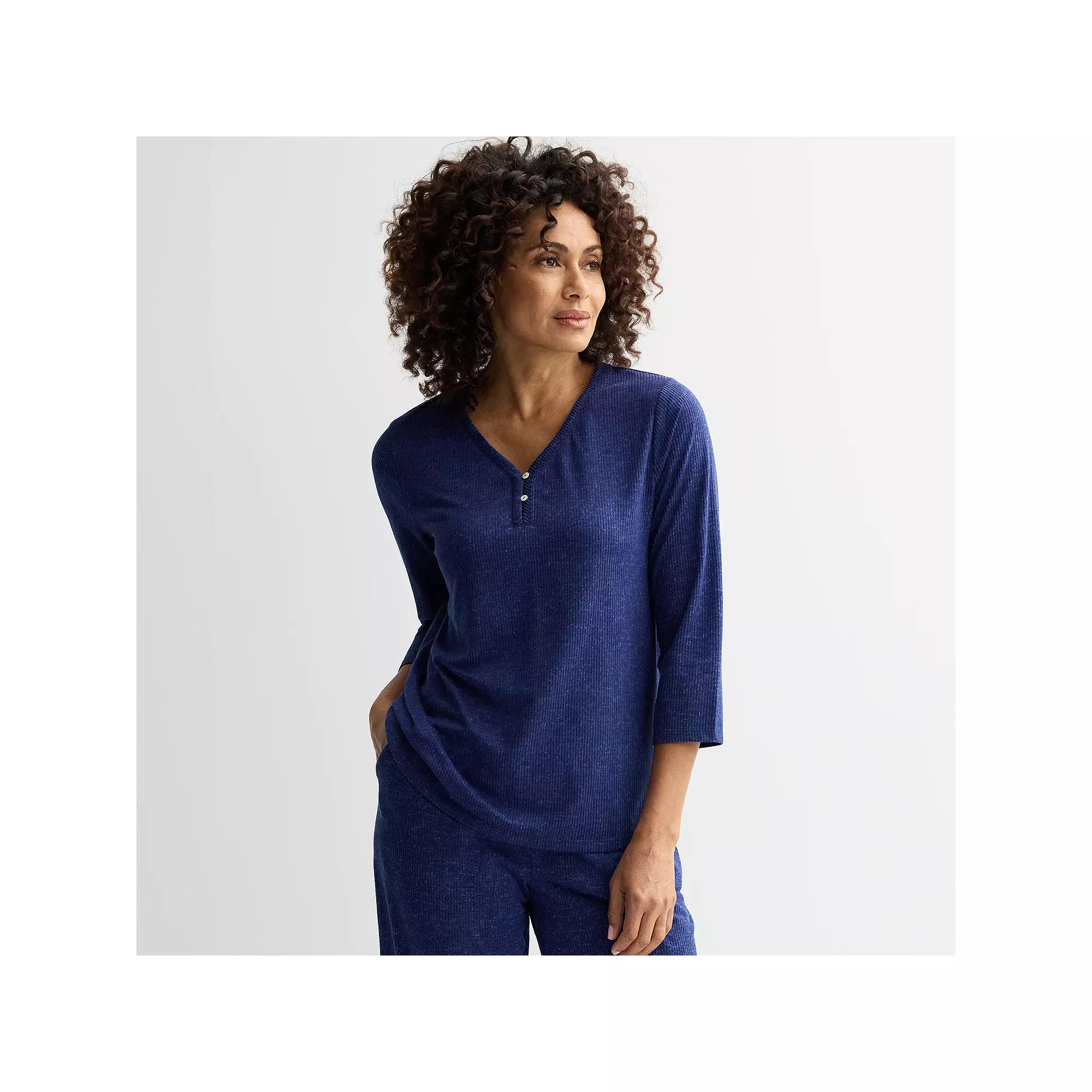 Women's Croft & Barrow Cozy Luxe Rib Sleep Top,  Product Image