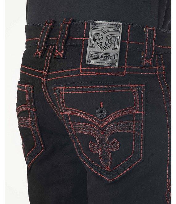 Rock Revival Arther Straight Custom Matte Black On Black Hardware Jeans Product Image