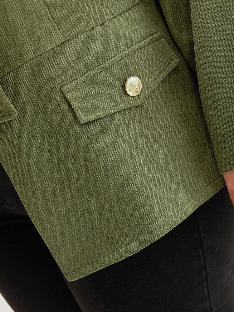 Plain Double Breasted Pocket Coat Female Product Image