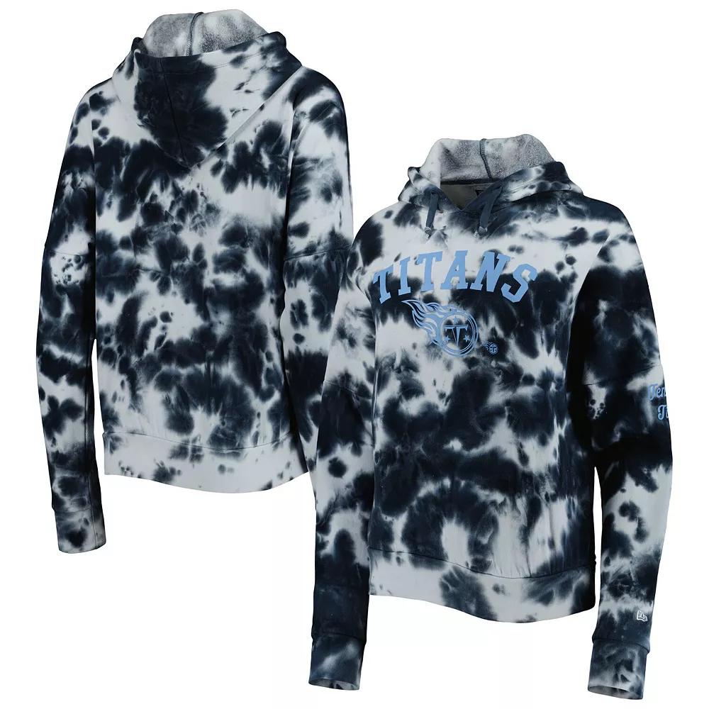 Women's New Era Navy Tennessee Titans Cloud Dye Fleece Pullover Hoodie, Size: Small, Blue Product Image