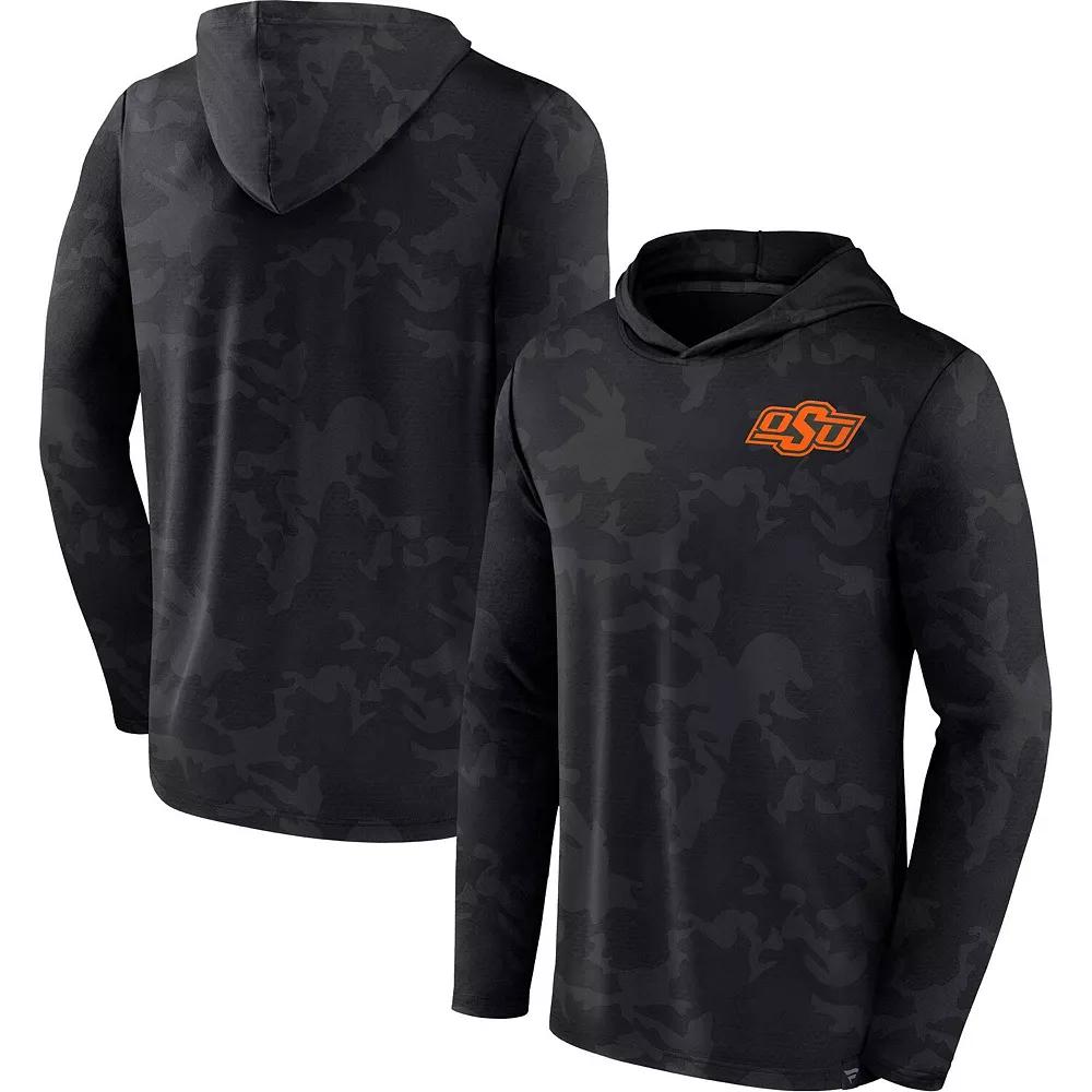 Men's Fanatics Branded  Black Oklahoma State Cowboys Camo Hoodie Long Sleeve T-Shirt, Size: Medium Product Image