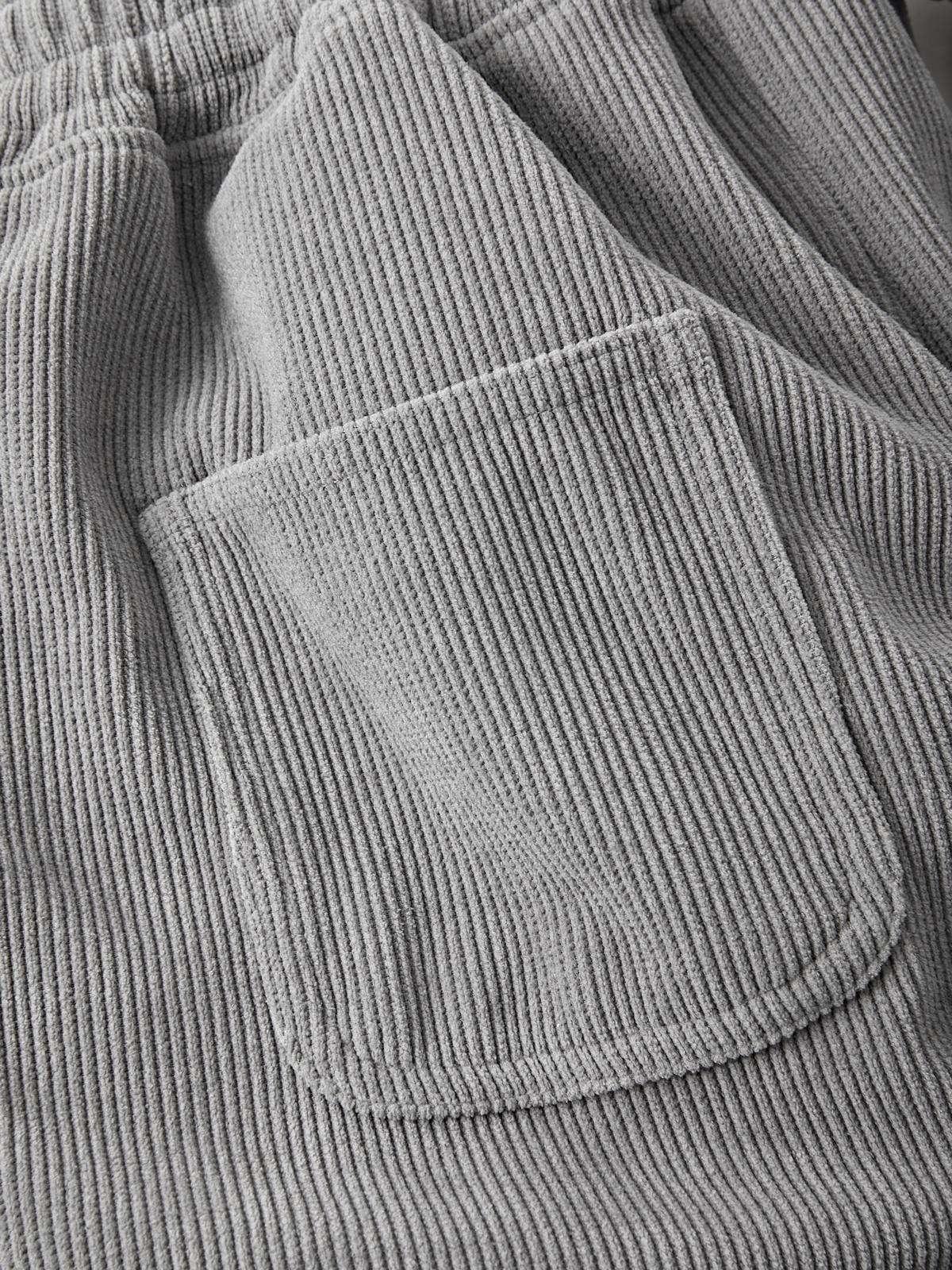 Patchwork Corduroy Straight Leg Pants Product Image