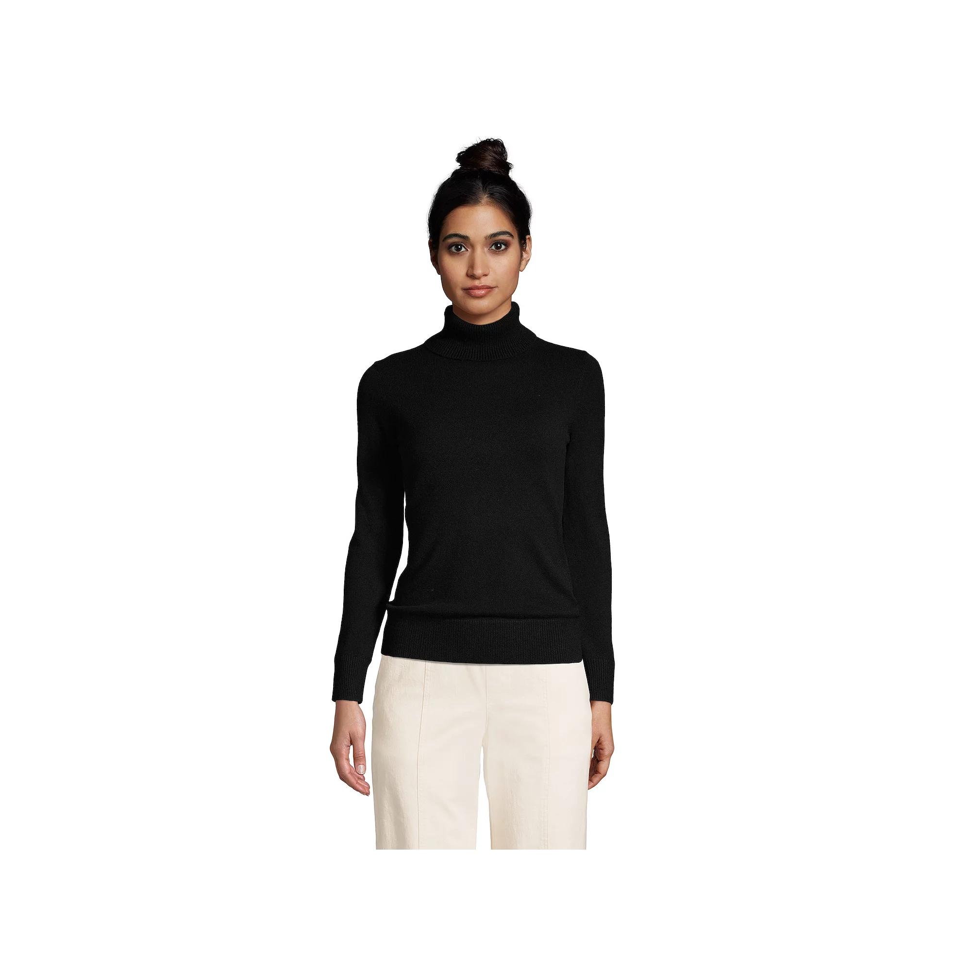 Women's Lands' End Turtleneck Cashmere Sweater,  Product Image
