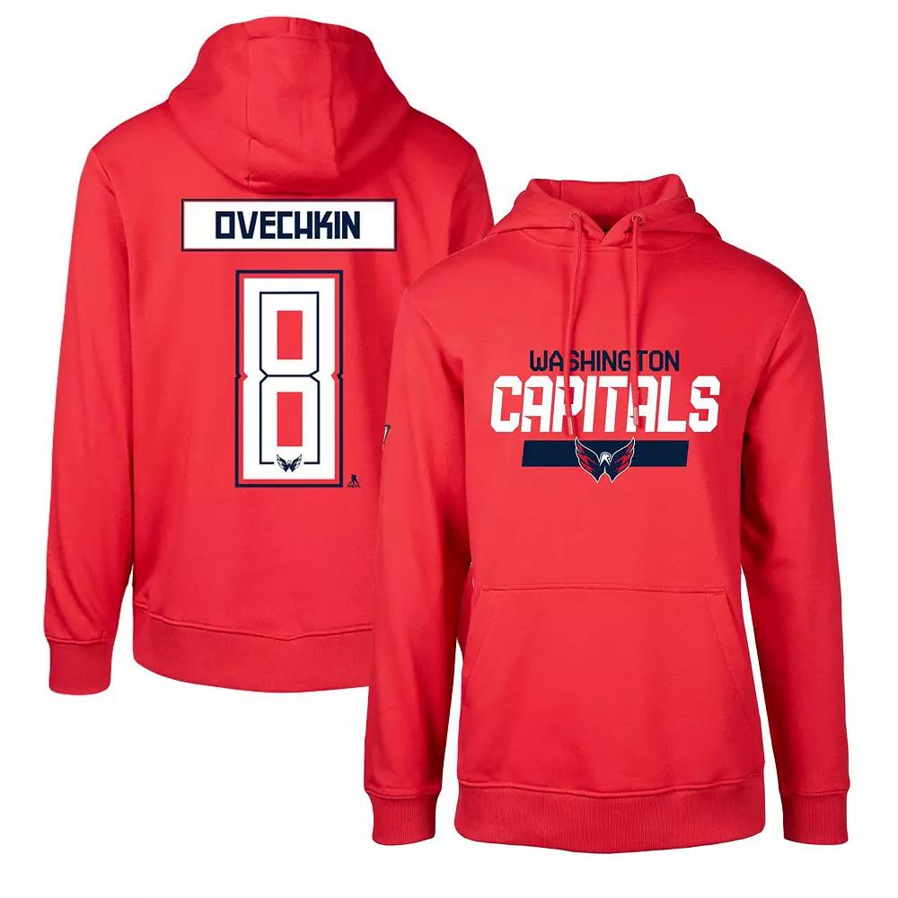 Men's Levelwear Alexander Ovechkin Red Washington Capitals Podium Name & Number Pullover Hoodie,  Product Image