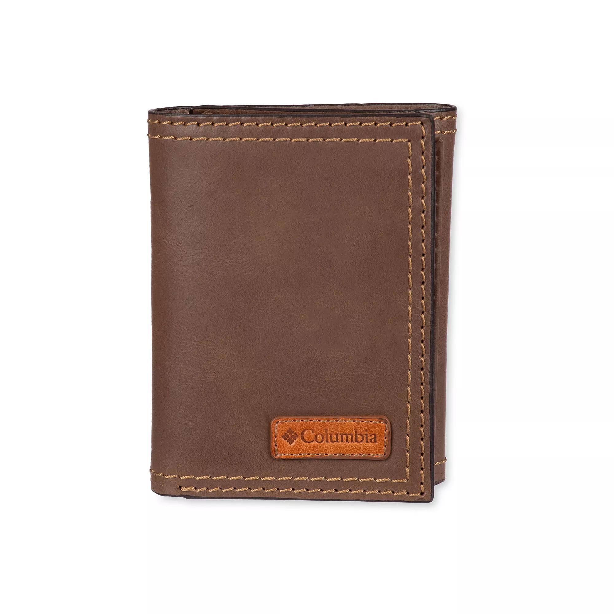 Men's Columbia RFID-Blocking Extra-Capacity Trifold Leather Wallet, Brown Product Image