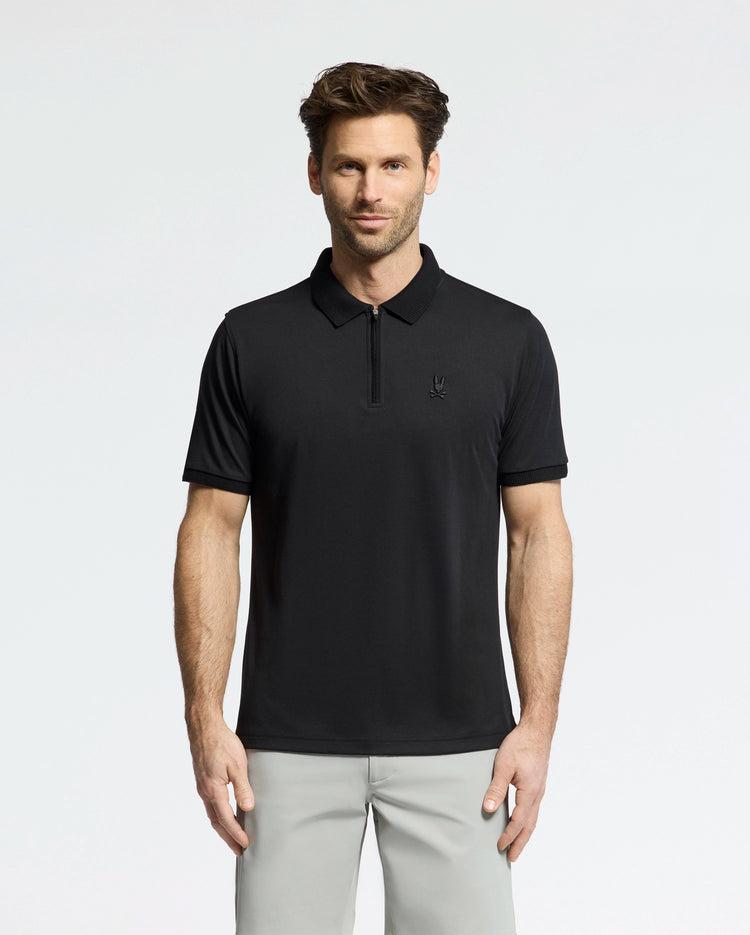 MENS TREVOR PERFORMANCE PIQUE ZIP UP POLO - B6K557F200 Male Product Image
