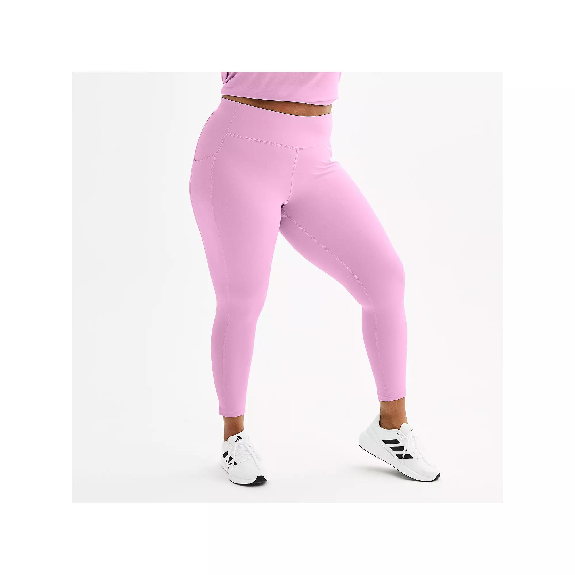 Plus Size Tek Gear® Ultrastretch High-Waisted Side Pocket 7/8 Leggings, Women's, Size: 2XL, Purple Macaroon Product Image