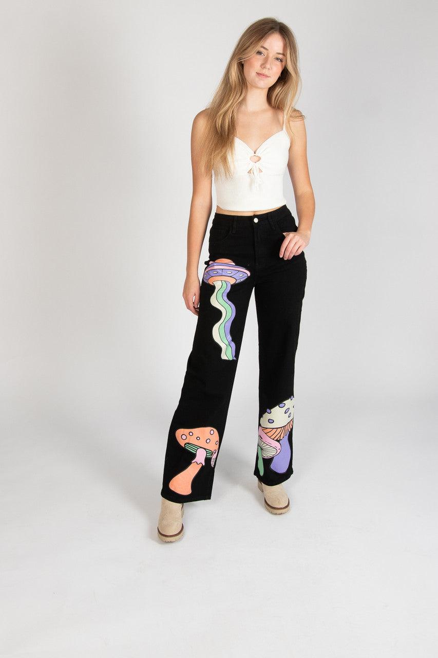 Pastel Neon Mushroom UFO Jeans Product Image