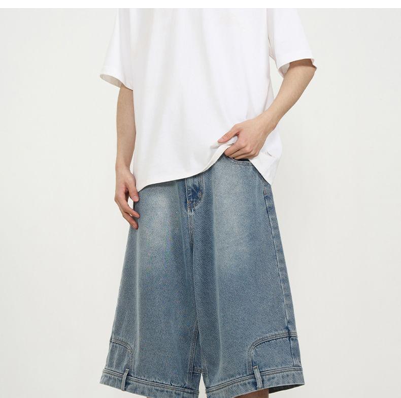 Mid Rise Applique Denim Shorts Product Image