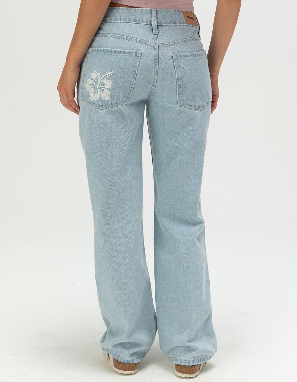 RSQ Womens Low Rise Loose Straight Jeans - LIGHT WASH Product Image