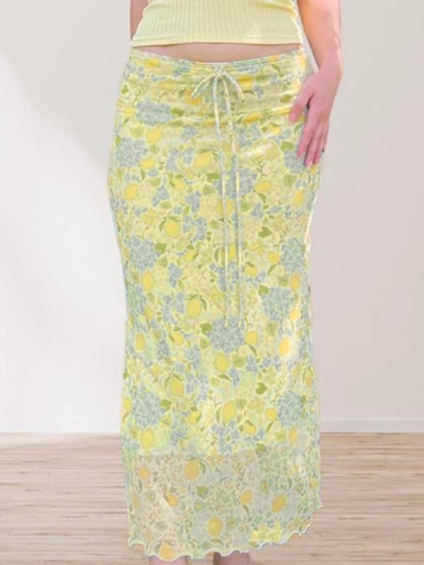 Summer Fresh Holiday Style Maxi Skirt Product Image