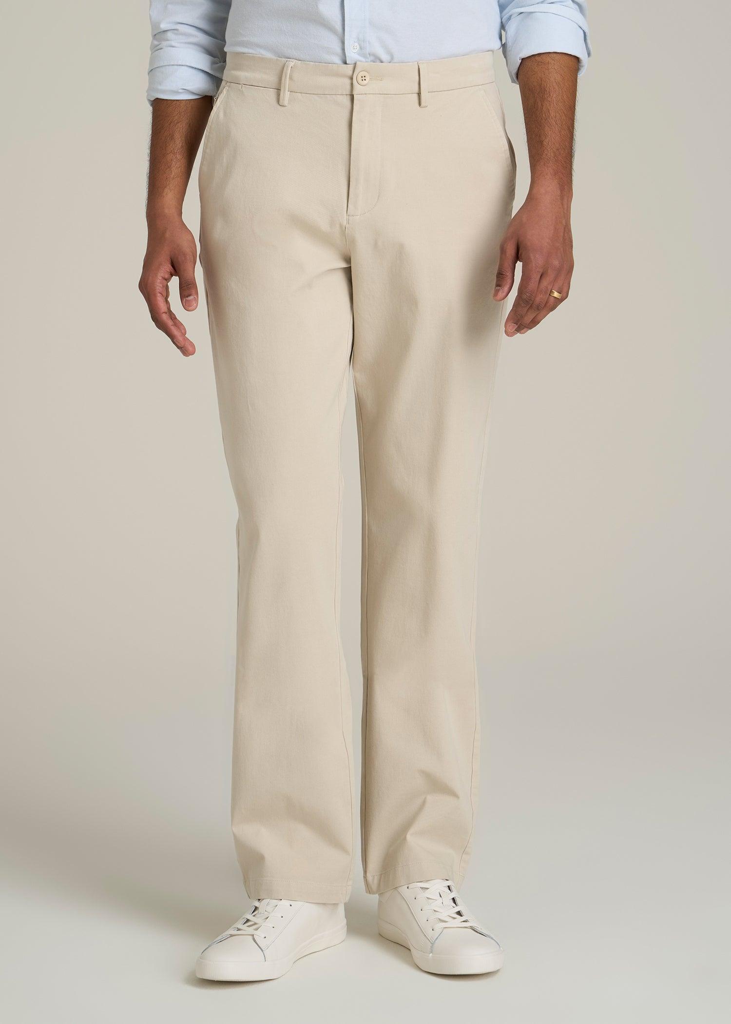 4 Way Stretch Commuter STRAIGHT Leg Chino Pants for Tall Men in Light Stone Male Product Image