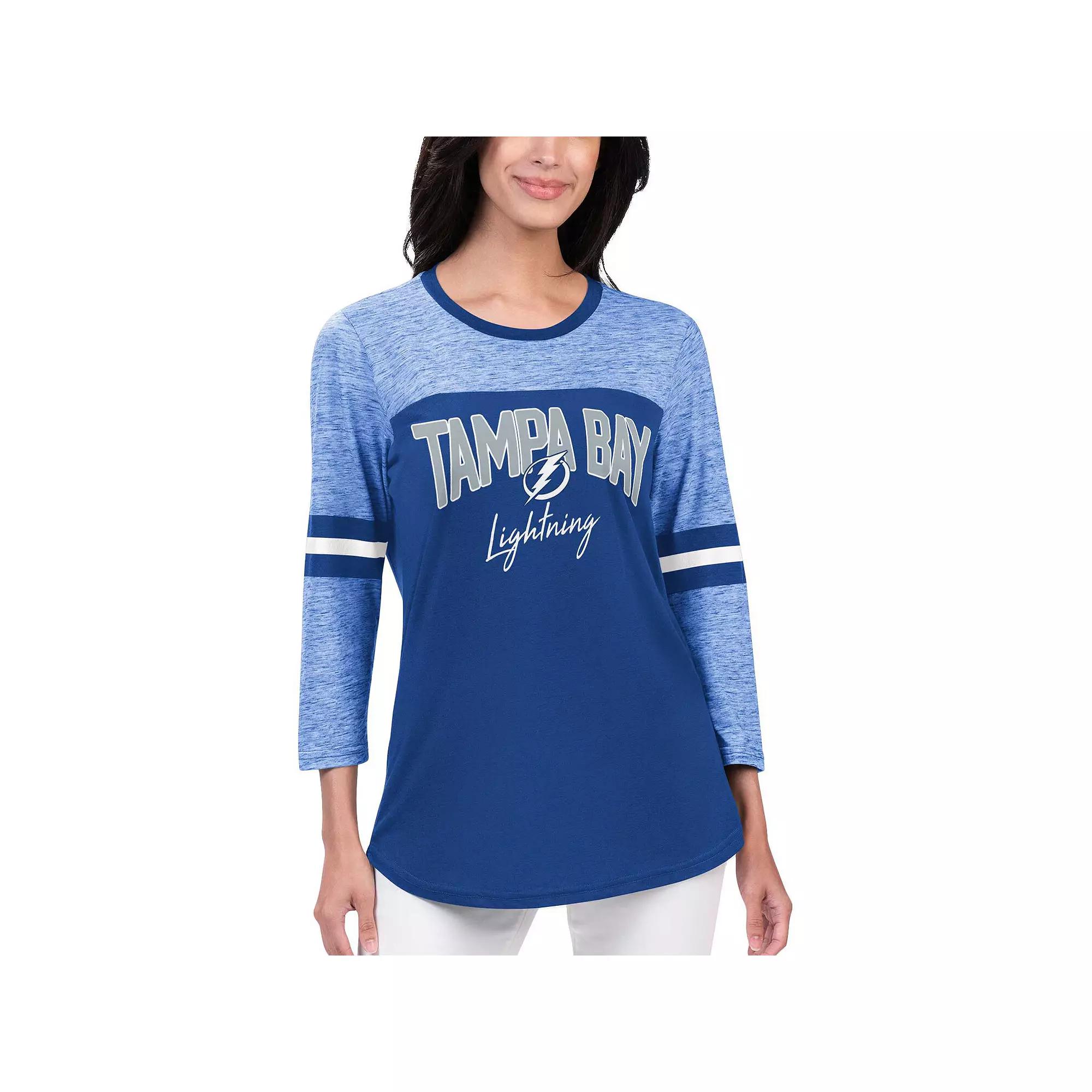 Women's G-III 4Her by Carl Banks Blue Tampa Bay Lightning Play The Game 3/4-Sleeve T-Shirt,  Product Image