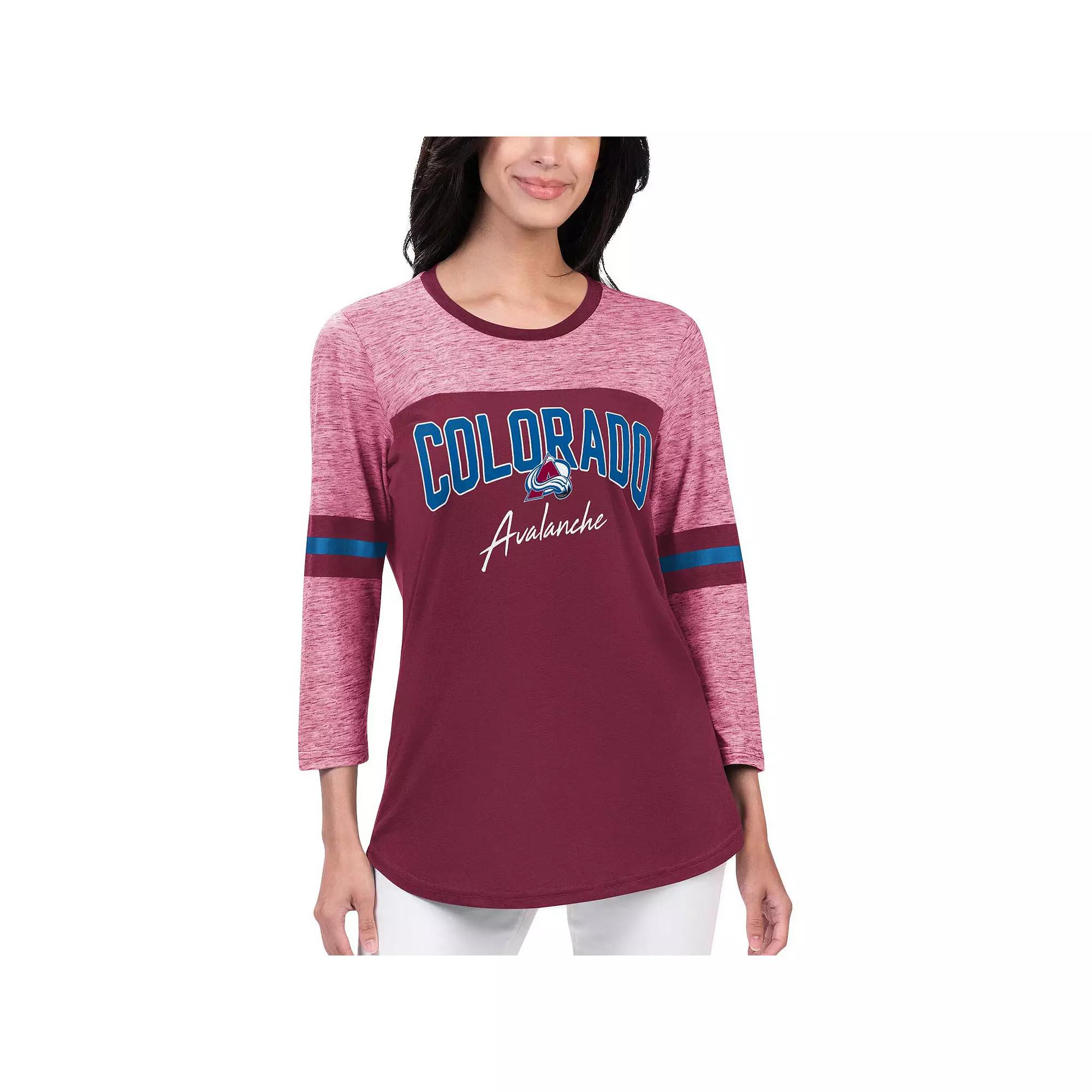 Women's G-III 4Her by Carl Banks Burgundy Colorado Avalanche Play The Game 3/4-Sleeve T-Shirt,  Product Image