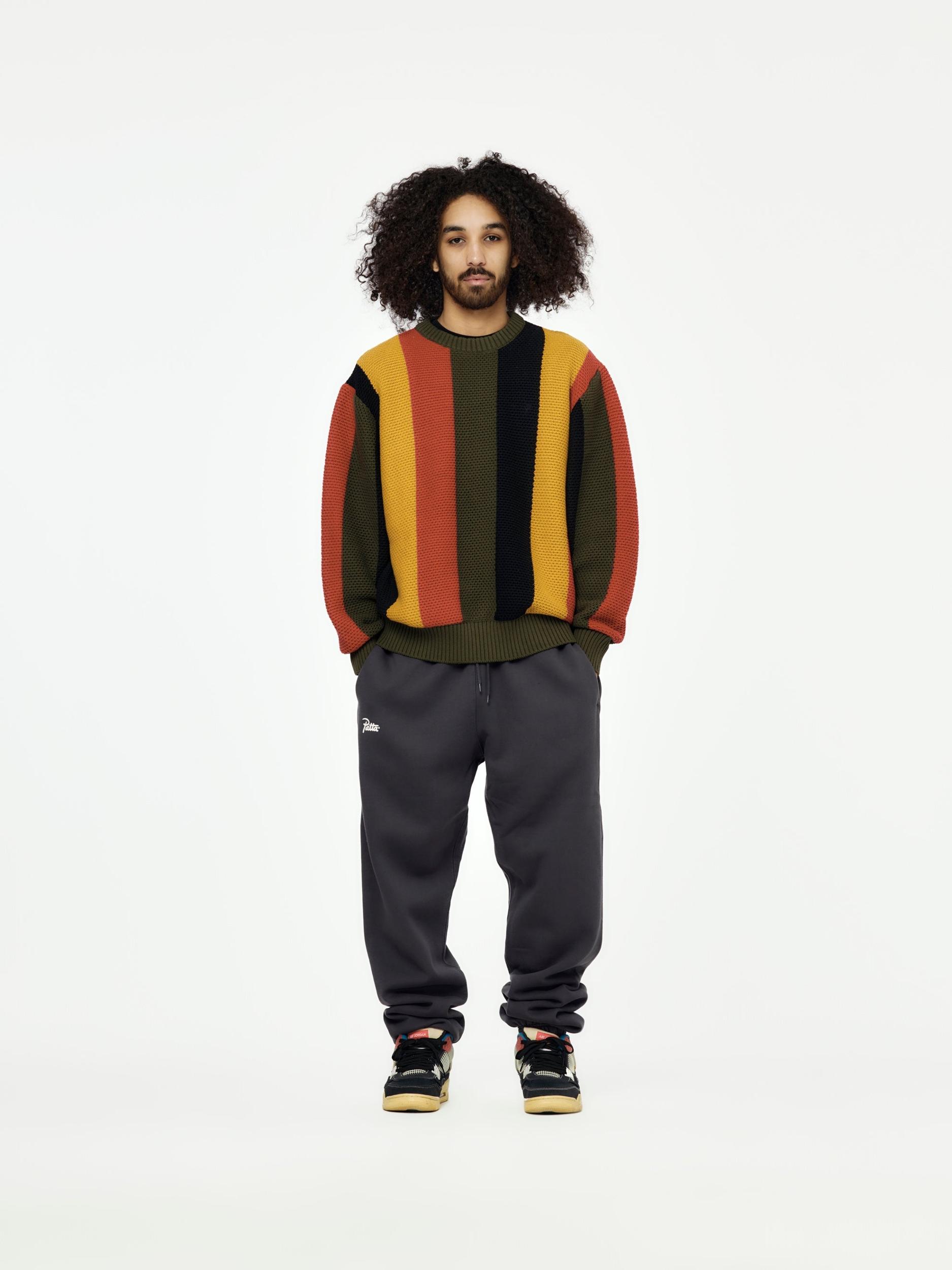 Striped Honeycomb Knitted Sweater (Multi) Product Image