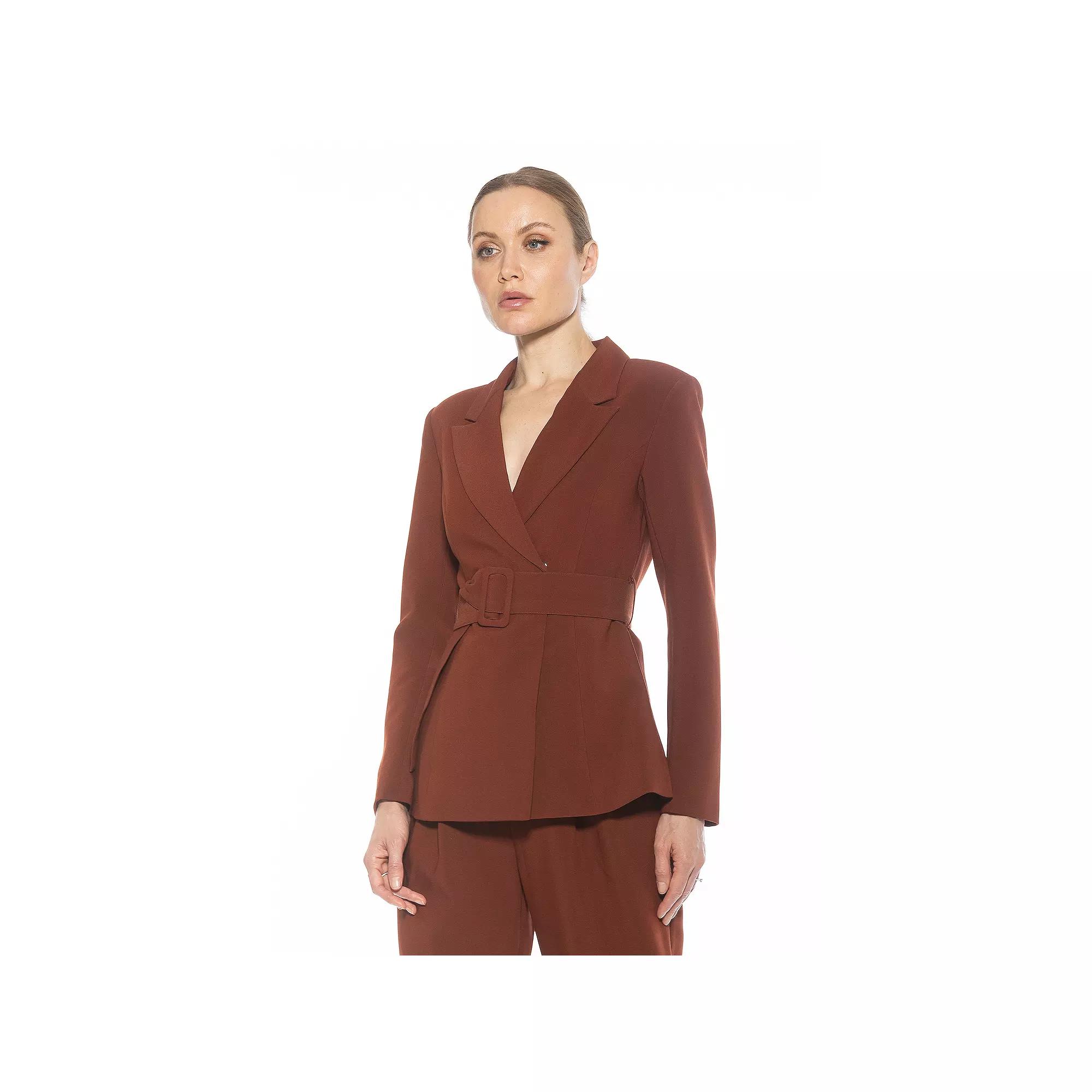 Women's ALEXIA ADMOR Janna Long Sleeve Longline Blazer with Belted Waist,  Product Image
