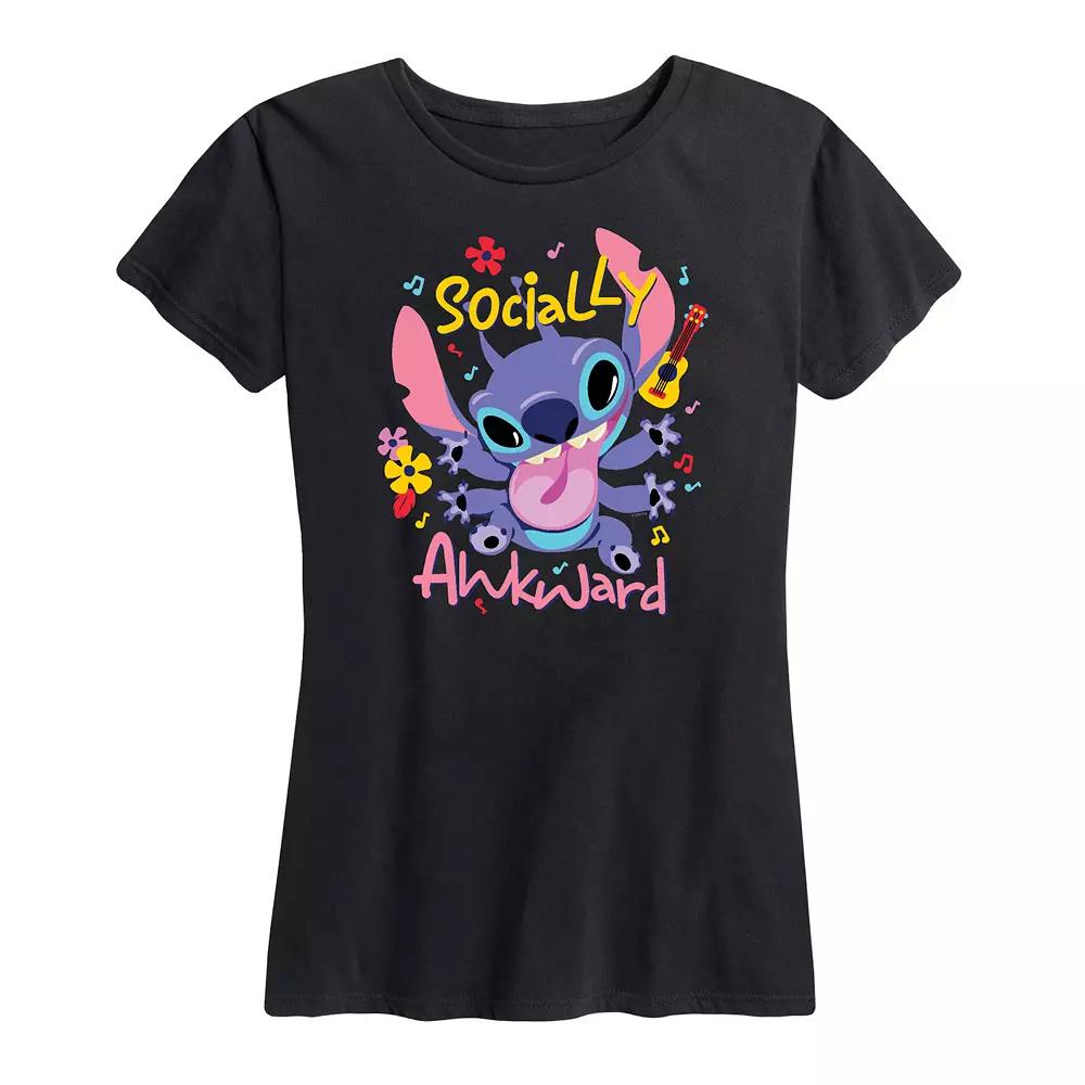 Disney's Lilo & Stitch Women's Socially Awkward Graphic Tee,  Product Image