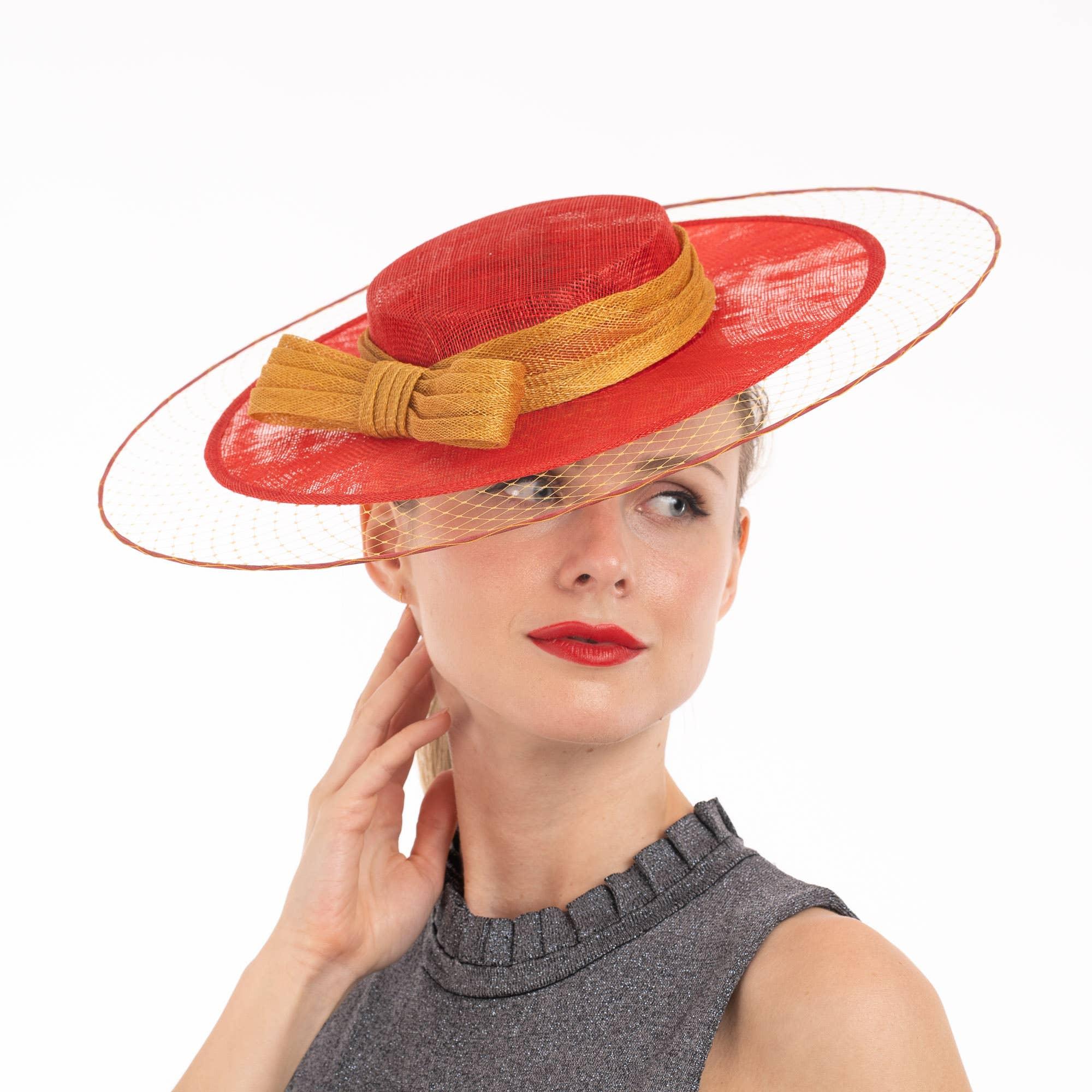 Dual Tone Sinamay Hat and Bow Product Image