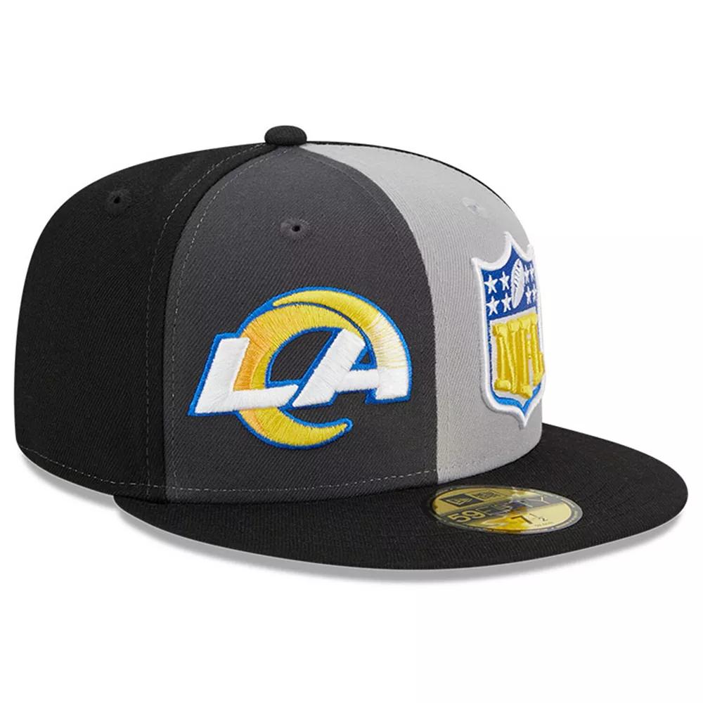 Men's New Era  Gray/Black Los Angeles Rams 2023 Sideline 59FIFTY Fitted Hat, Size: 7 3/8, Grey Product Image