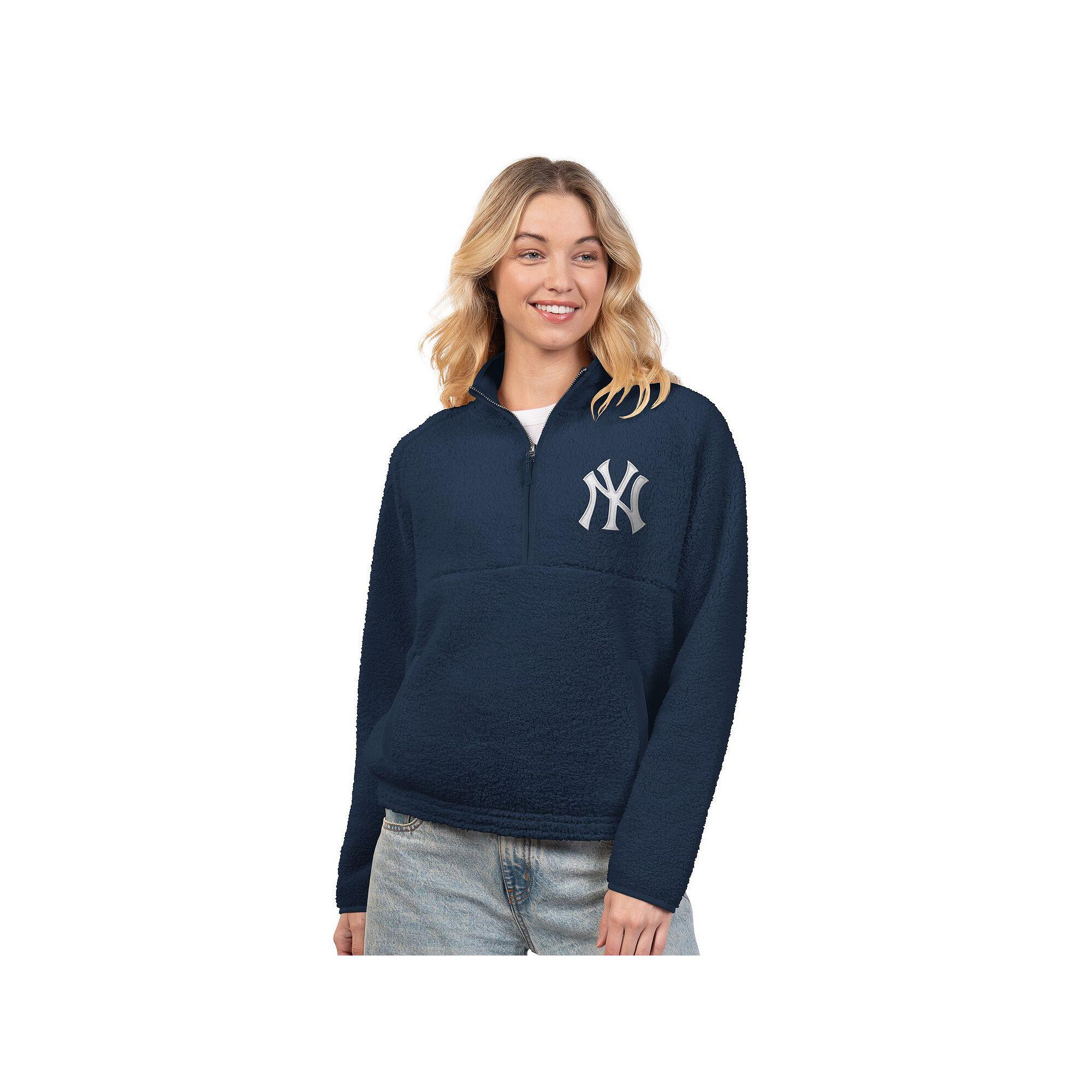 Women's G-III 4Her by Carl Banks Navy New York Yankees Everst Sherpa Half-Zip Pullover,  Product Image