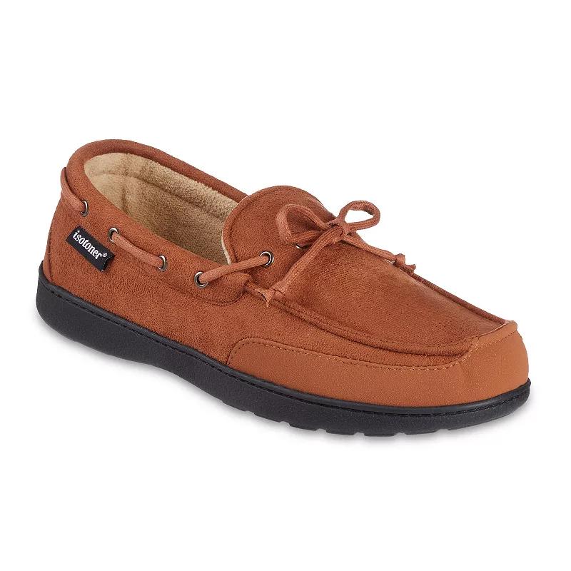 isotoner Carter Boater Men's Water Repellent Microsuede Memory Foam Moccasin Slippers,  Product Image