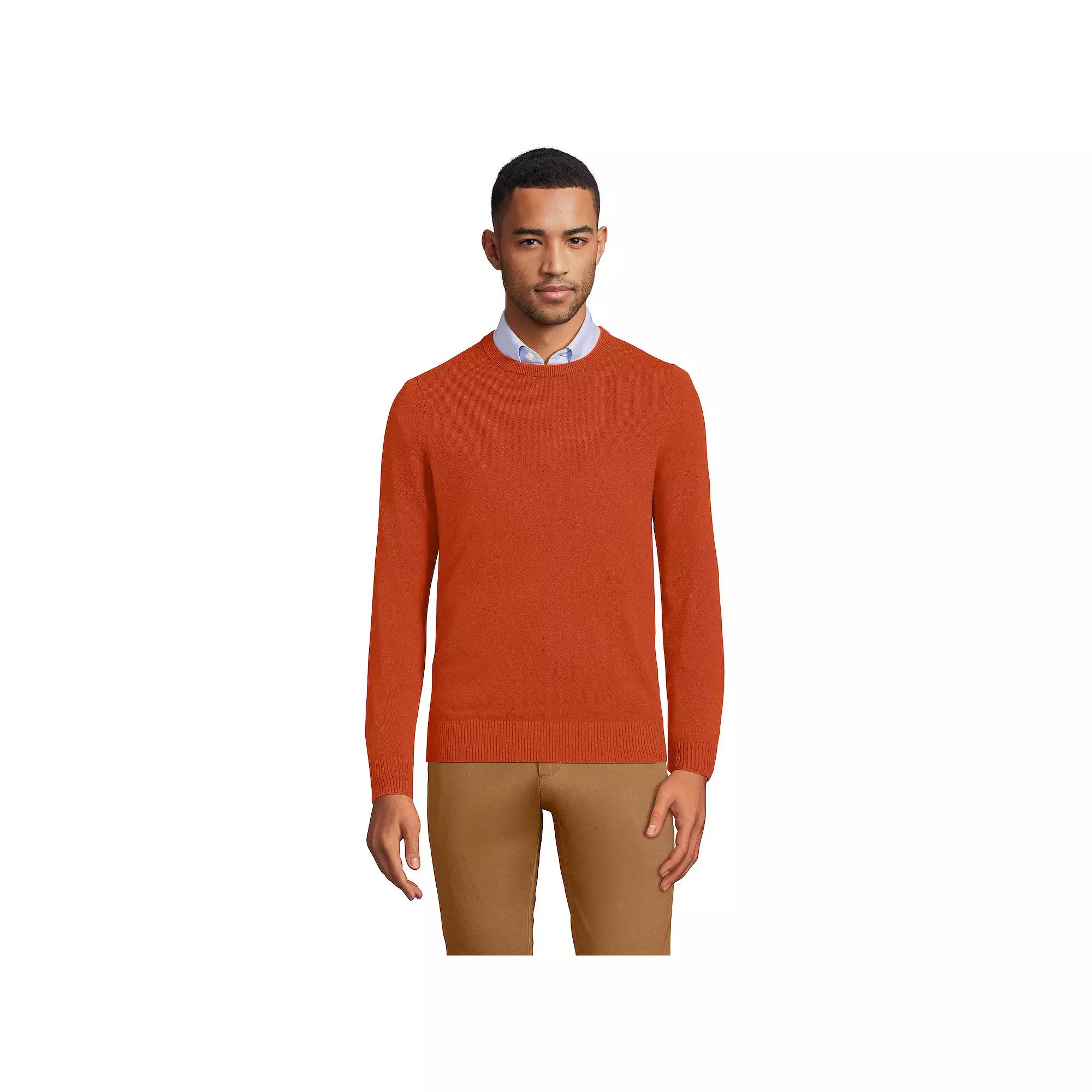 Men's Lands' End Fine-Gauge Cashmere Crewneck Sweater,  Product Image