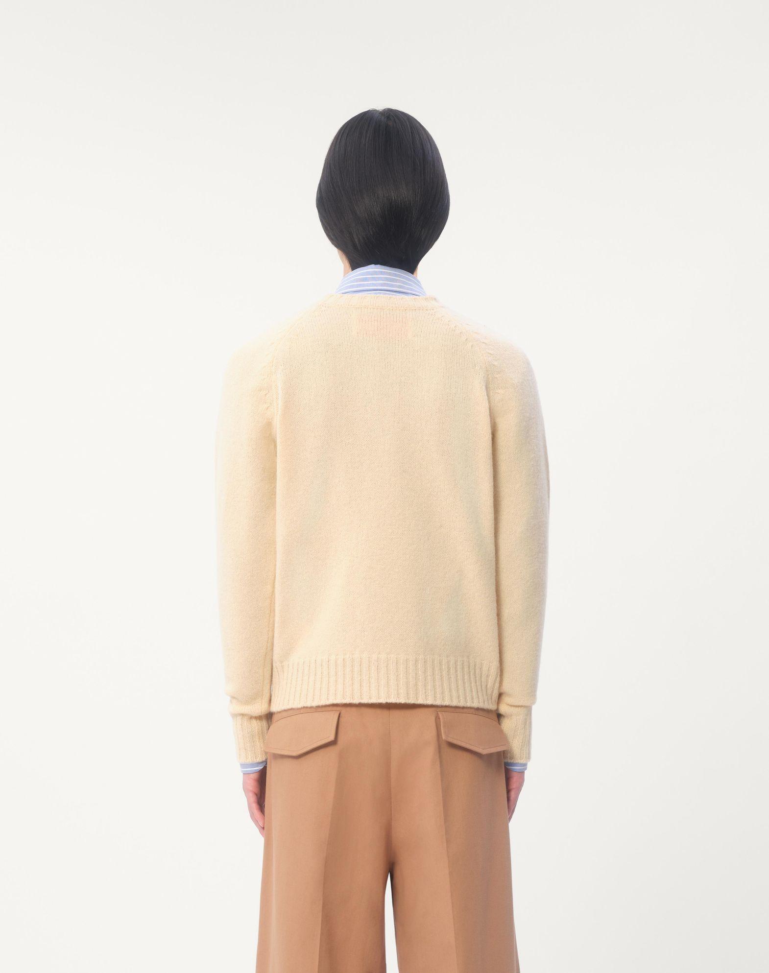 Shetland Wool Crewneck Sweater With Vlogo Embroidery Product Image