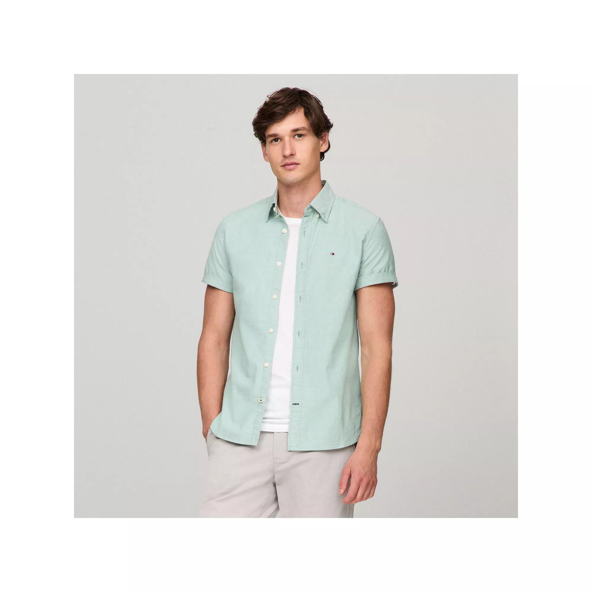 Men's Tommy Hilfiger Short Sleeve Original Stretch Oxford Shirt,  Product Image