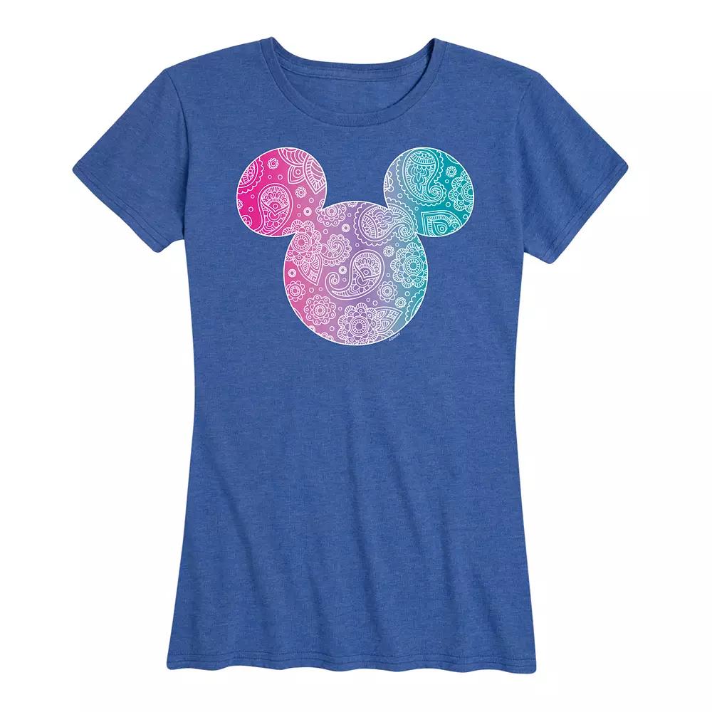 Disney's Mickey Mouse Women's Bandana Pattern Graphic Tee,  Product Image