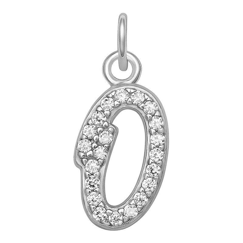 LC Lauren Conrad Sterling Silver Cubic Zirconia Initial Charm, Womens, Gold Tone O Product Image