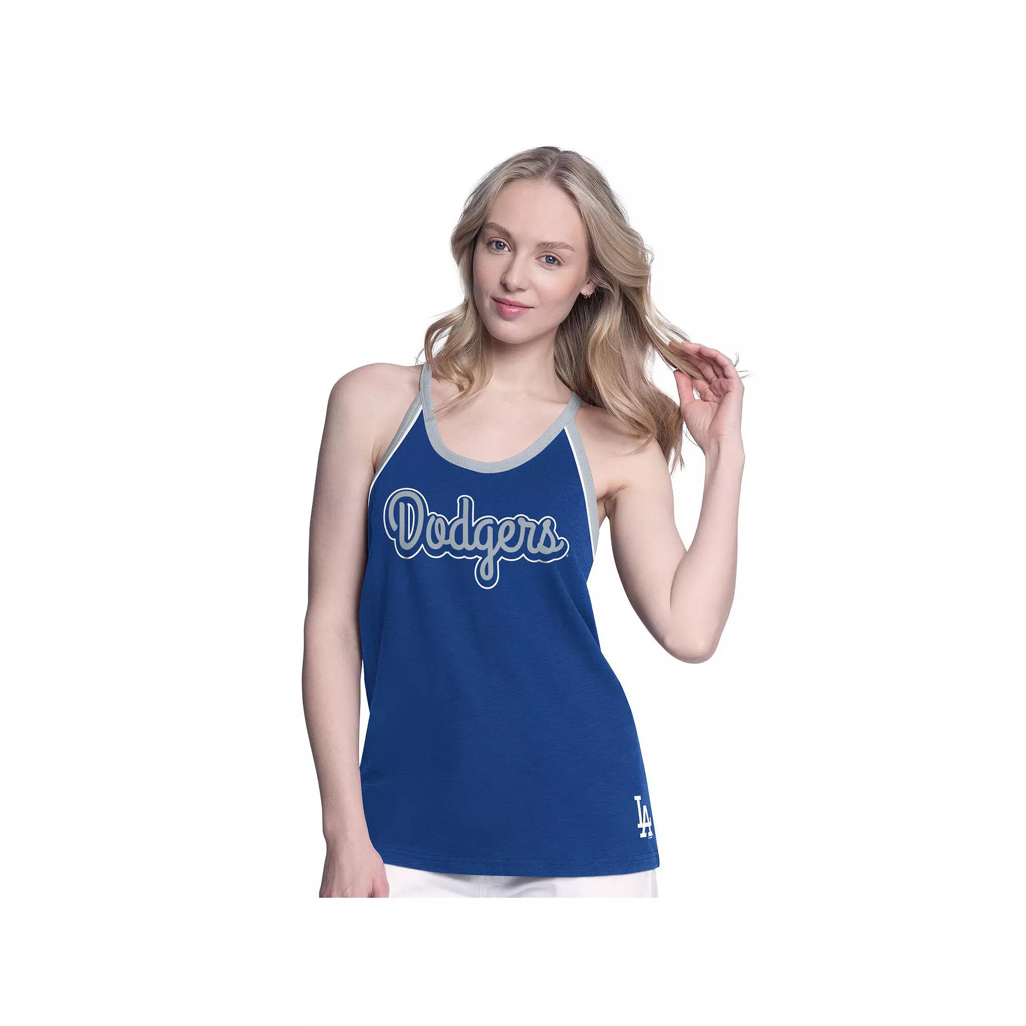 Women's G-III 4Her by Carl Banks Royal Los Angeles Dodgers Curveball Racerback Tank Top,  Product Image