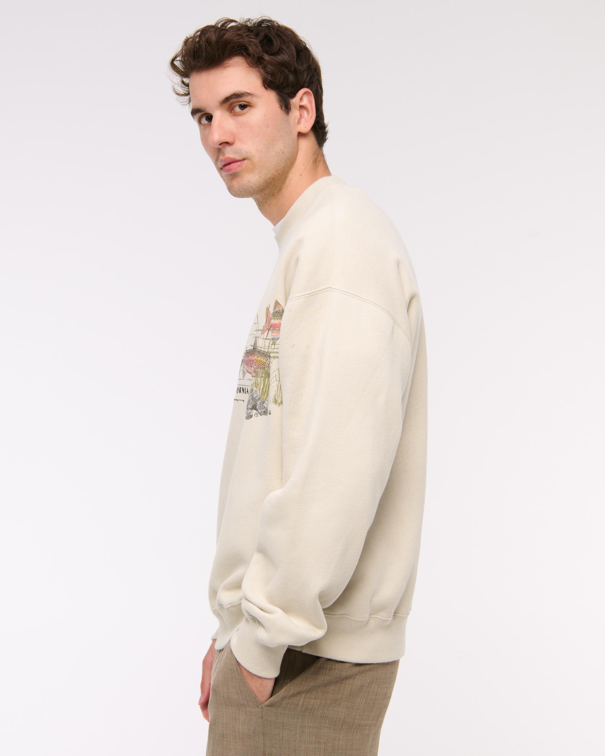 Fishing Graphic Crew Sweatshirt Product Image