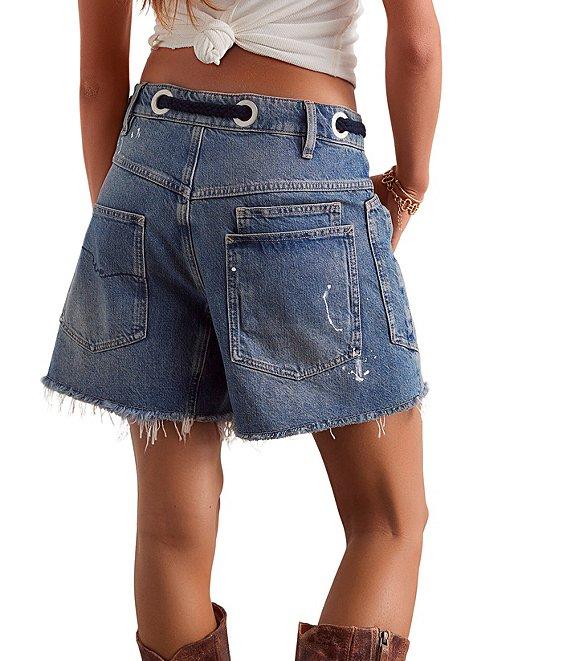 Free People Moxie Raw Hem Denim Shorts Product Image