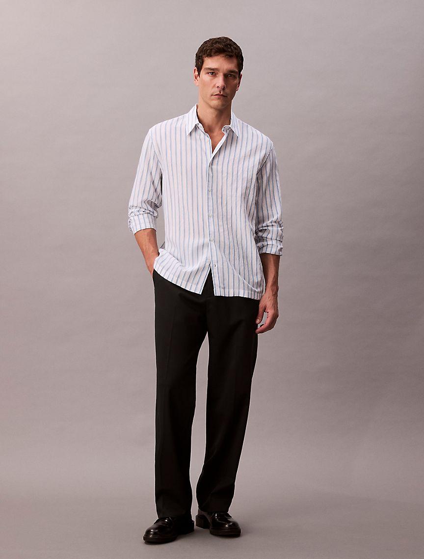 Stripe Relaxed Button-Down Shirt Product Image