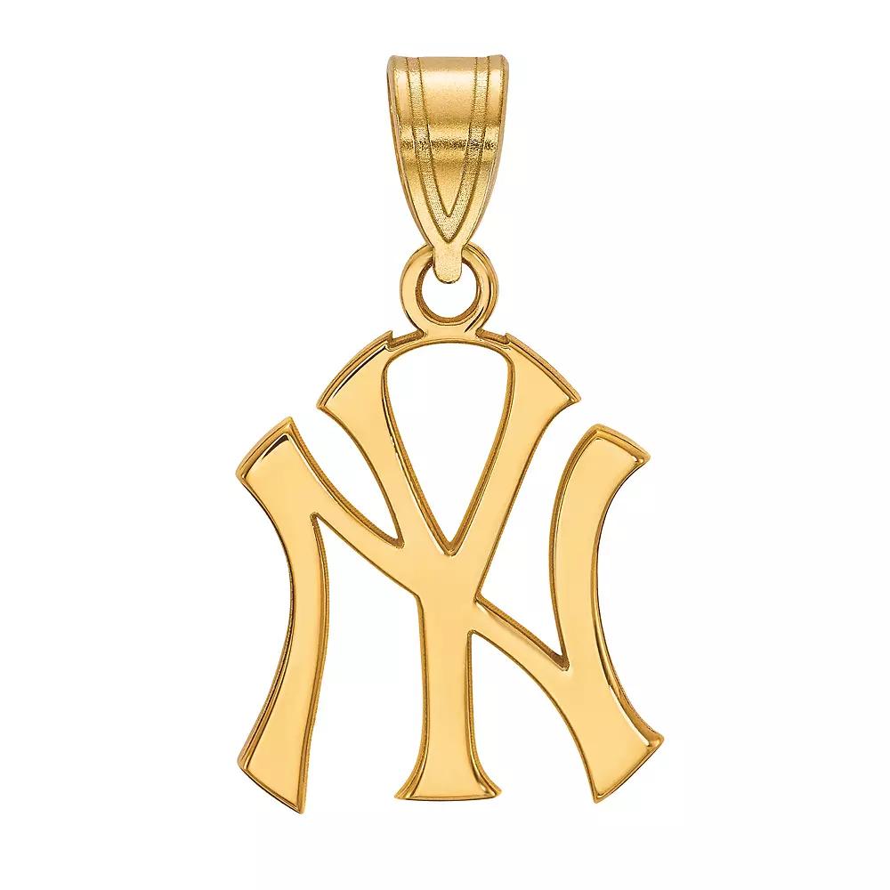 LogoArt Sterling Silver New York Yankees Pendant, Women's, Size: 22 mm, 14k Gold Plated Product Image