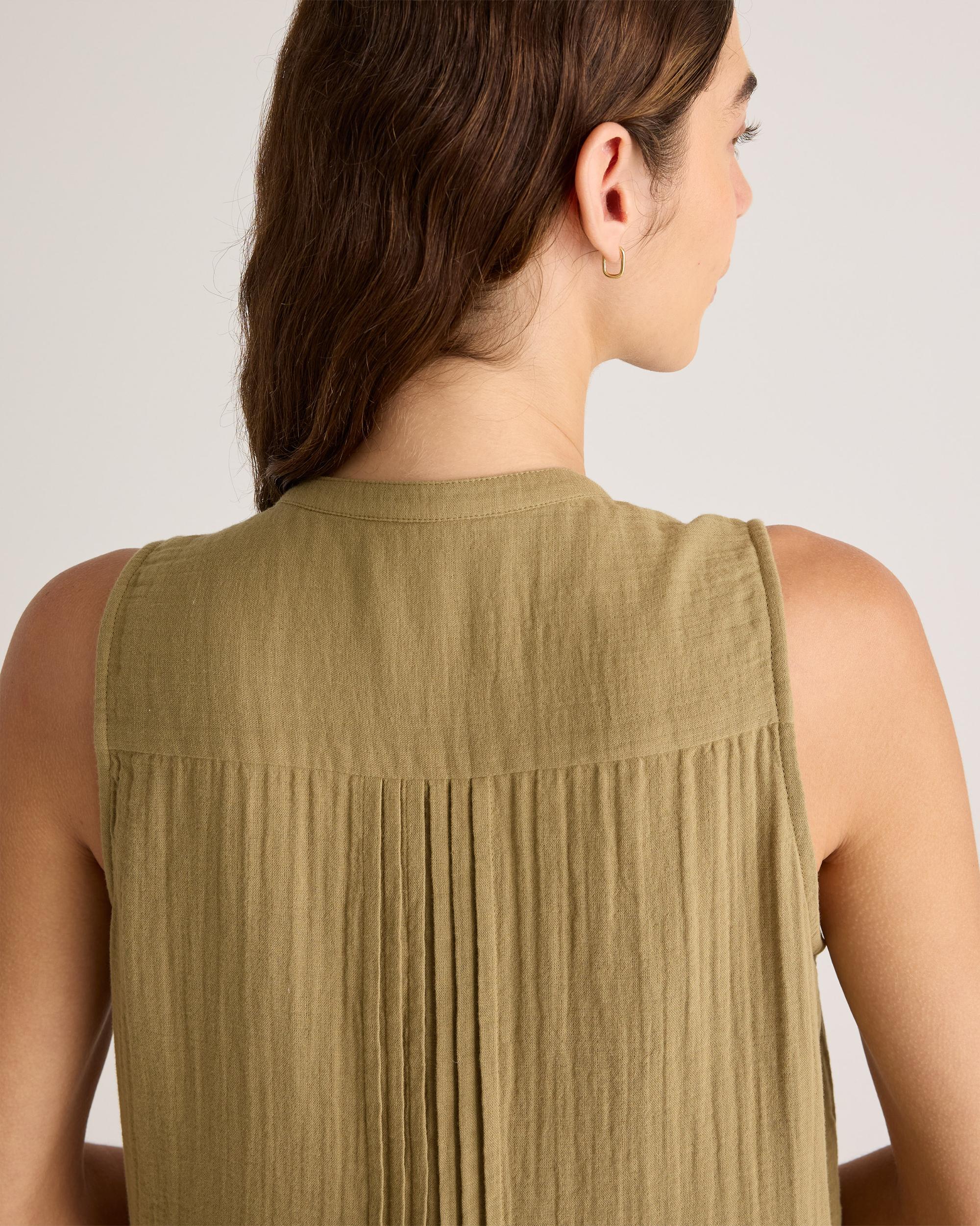 Quince | Women's Gauze Sleeveless Swing Dress Organic Cotton Product Image