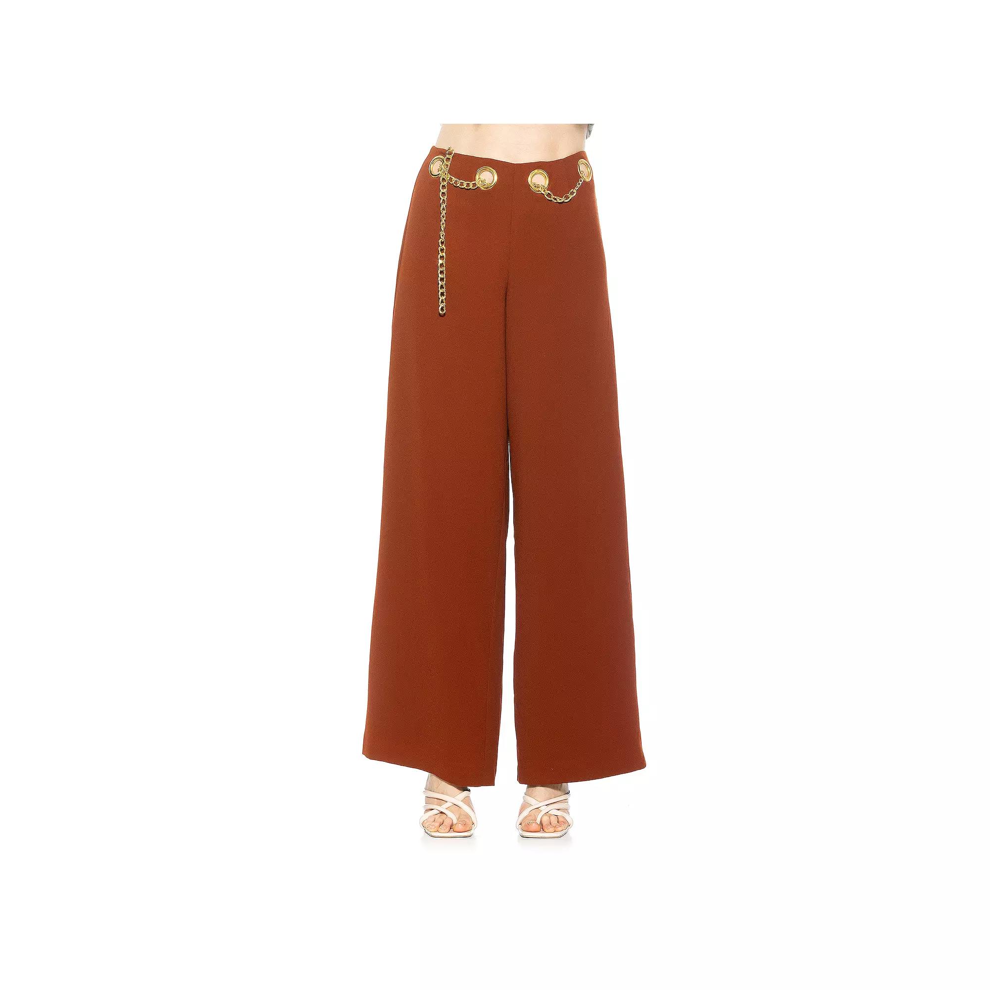 Women's ALEXIA ADMOR Cassie Wide Leg Mid Rise Pants,  Product Image