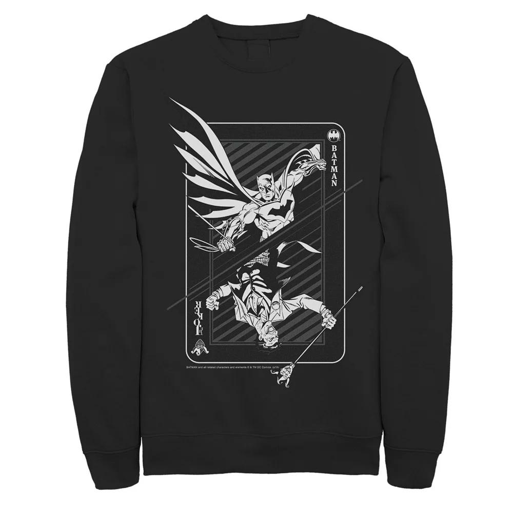 Men's DC Comics Batman And Joker Card Poster Sweatshirt,  Product Image