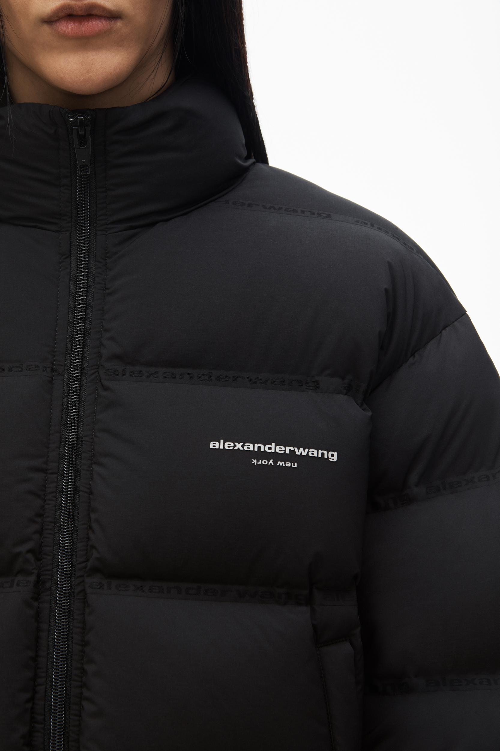Cropped Puffer Coat With Reflective Logo Product Image