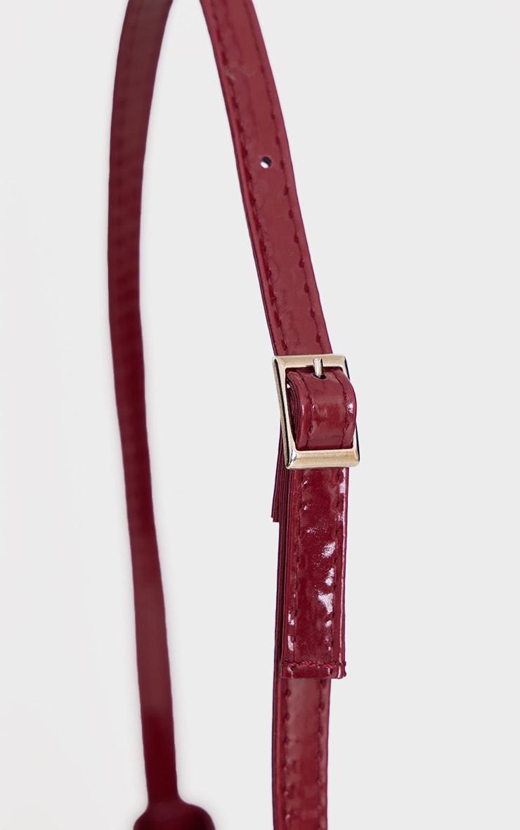 Burgundy Patent Pu Buckle Baguette Shoulder Bag Product Image