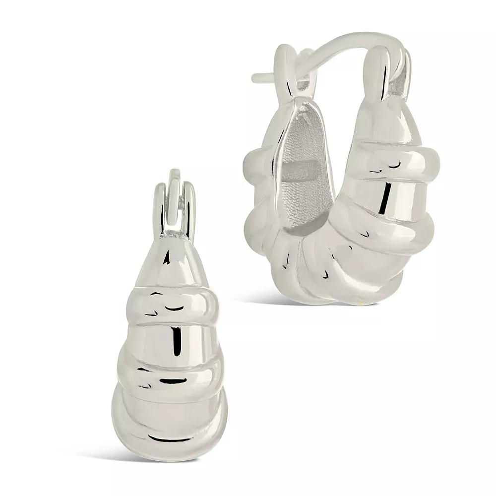 MC Collective Ribbed Micro Hoop Earrings, Women's, Gold Tone Product Image