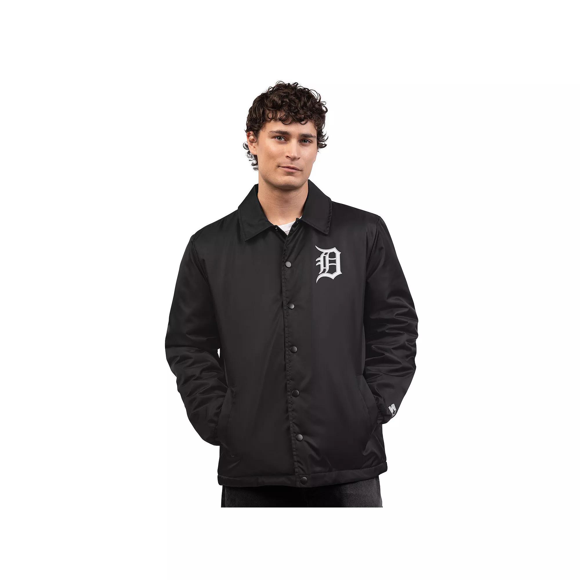 Men's Starter  Black New York Mets Full-Snap Coaches Jacket, Size: Large Product Image
