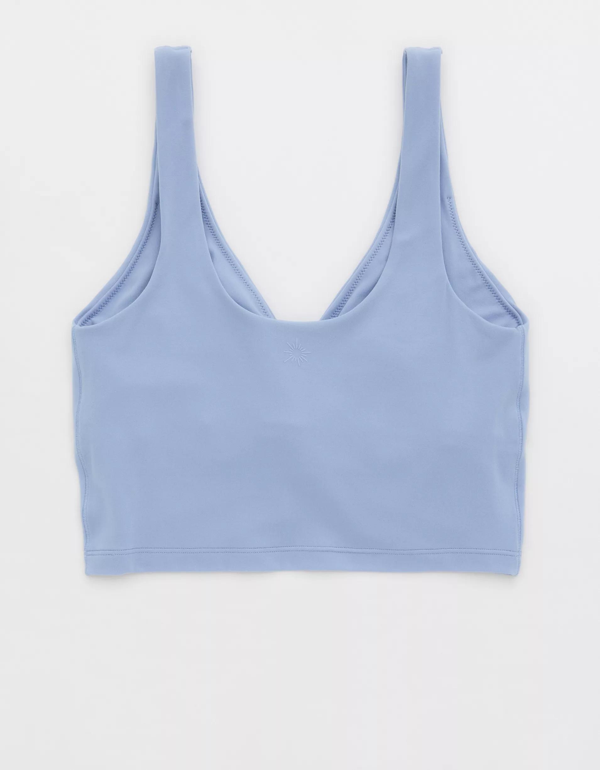 OFFLINE By Aerie Real Me Low Key Ruched Longline Sports Bra Product Image