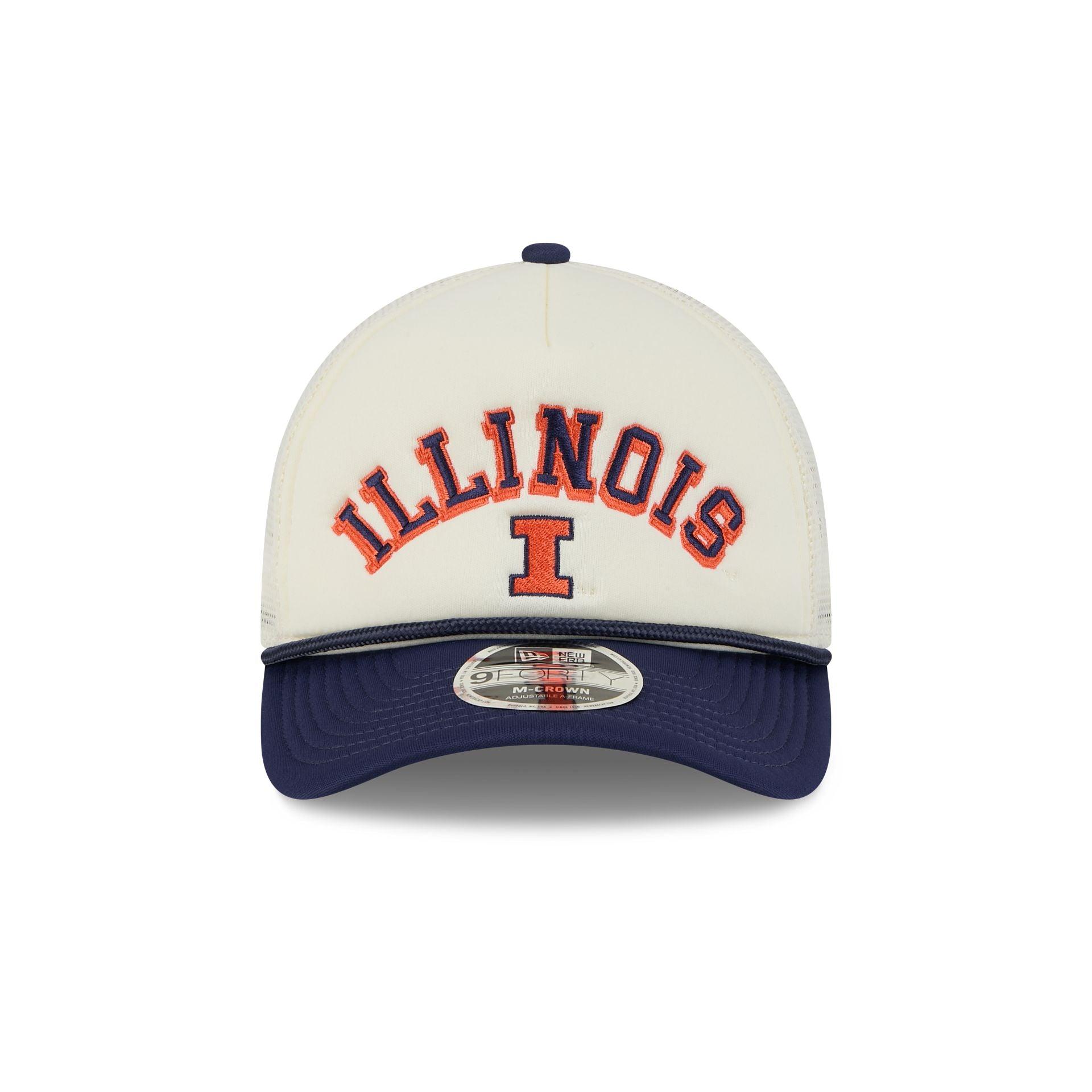 Illinois Fighting Illini Chrome Arch 9FORTY M-Crown A-Frame Trucker Hat Male Product Image