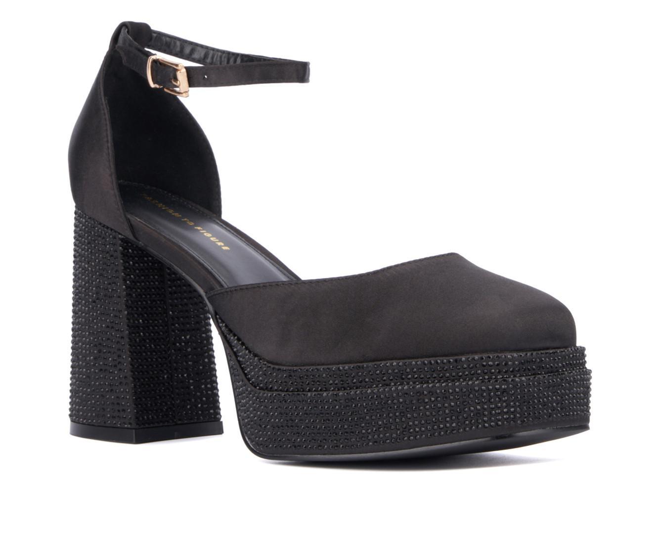 Women's Fashion to Figure Martine 2 Gemmed Wide Width Platform Pumps Product Image